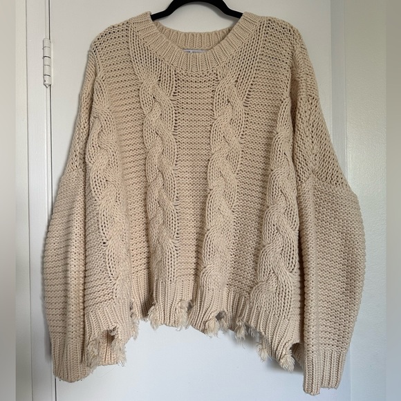 HYFVE Cable Knit Sweater in Cream/Beige - Picture 4 of 8